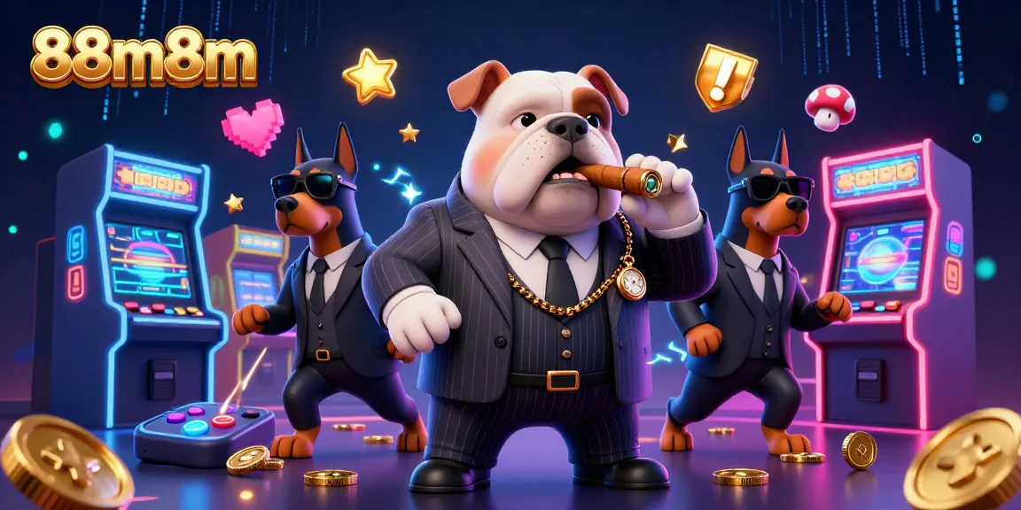 Experience thrilling gaming action with 88m8m featuring a mafia bulldog and dynamic casino elements.