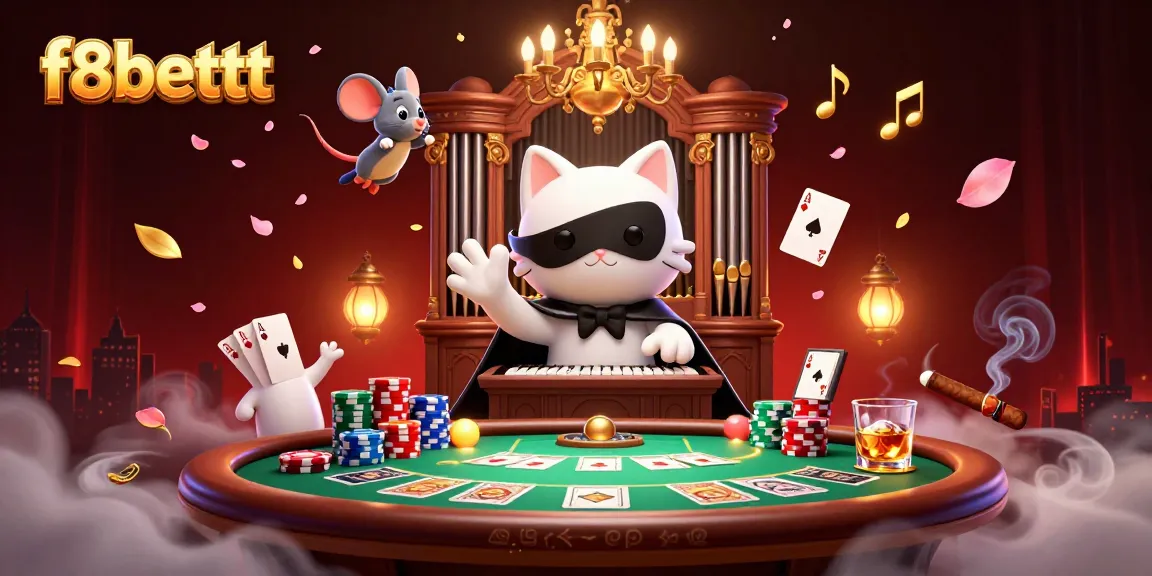 Place bets at f8bettt with an engaging 3D casino scene and cartoon characters.