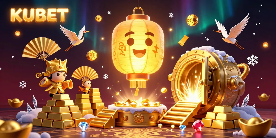 KUBET enhances excitement with a golden lantern spirit in a vibrant night market casino scene.