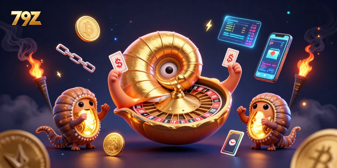 Engage in the thrilling universe of 79Z with a vibrant 3D casino illustration showcasing unique game elements.