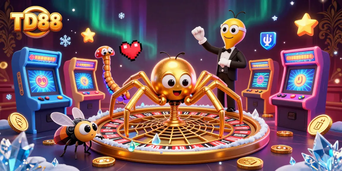 Experience the thrill of TD88 with vibrant casino elements in this engaging 3D illustration.